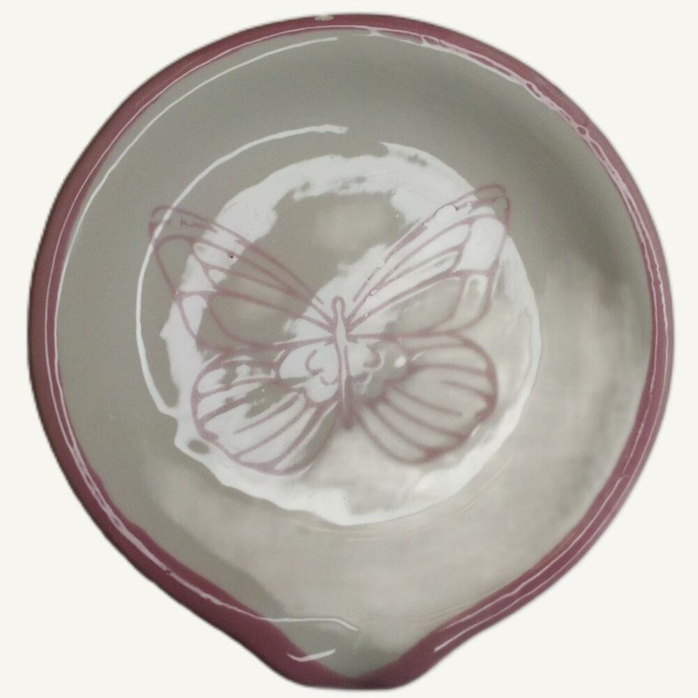 Dolly Parton Butterfly Pink Dolomite Stoneware Spoon Rest - Kitchen Decor